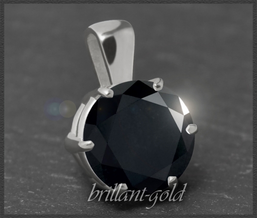 3,51ct Brillant Anhänger aus 585 Gold, schwarz